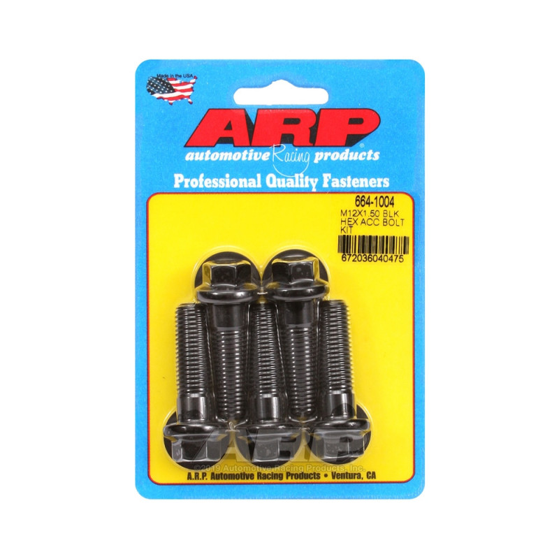 Set de șuruburi și piulițe universale ARP M12 x 1,50 – șuruburi hexagonale cu finisaj negru oxidat (x5) - ARP-664-1004 - 664-1004 - 3666618196107